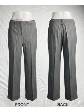 ✨Larry Levine Gray Pinstripe Career Dress Pants Trouser Stretch S 12. 11-17 ✨
